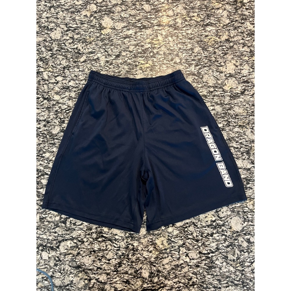 BAW Athletic Wear Mens XS Navy Blue Dragon Band Athletic Gym‎ Shorts Pockets